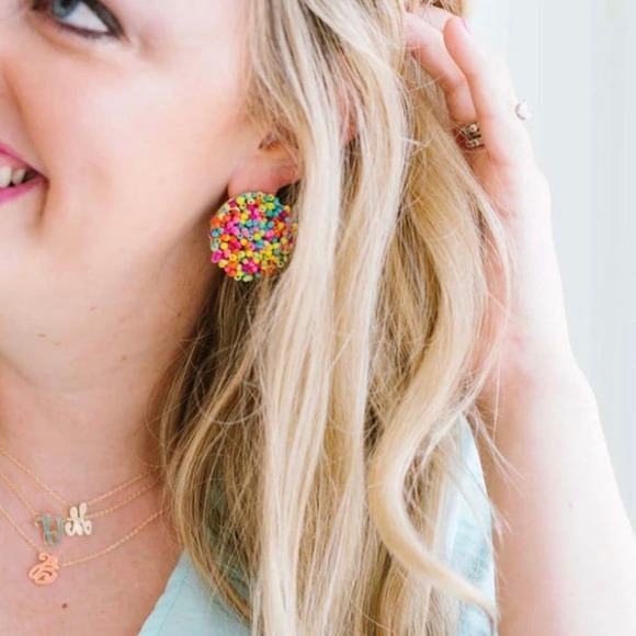 New Michelle McDowell “Confetti Maghon Taylor ASWN” Seed Bead Cluster Earrings - Picture 5 of 5